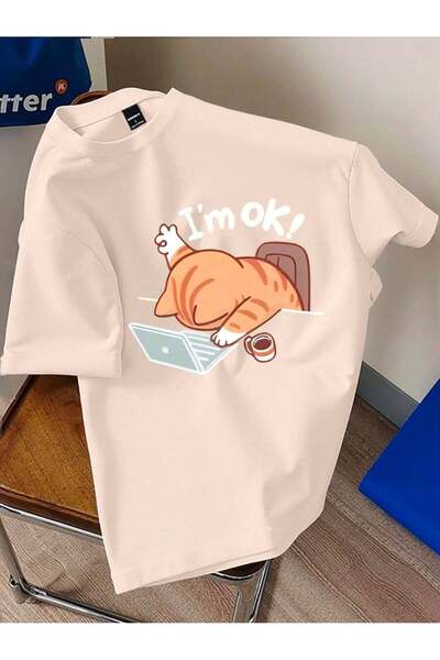 Gollinger UNISEX Tricou cu decolteu rotund, cu imprimeu cu pisici drăguțe, I'...