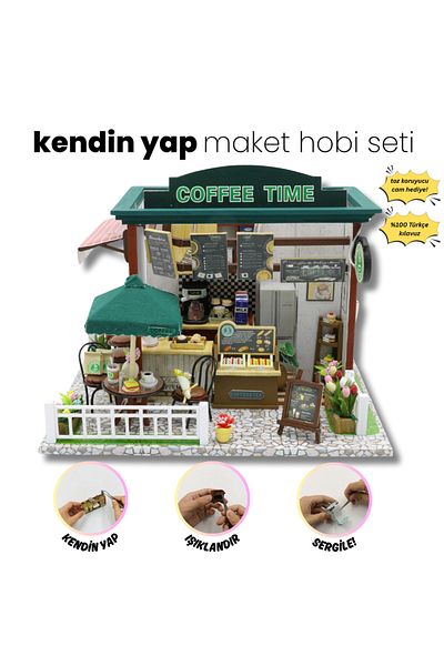 minyaturia DIY Miniature Cafe |   Miniature Model House |   DIY Hobby Set and Dust Protection Glass