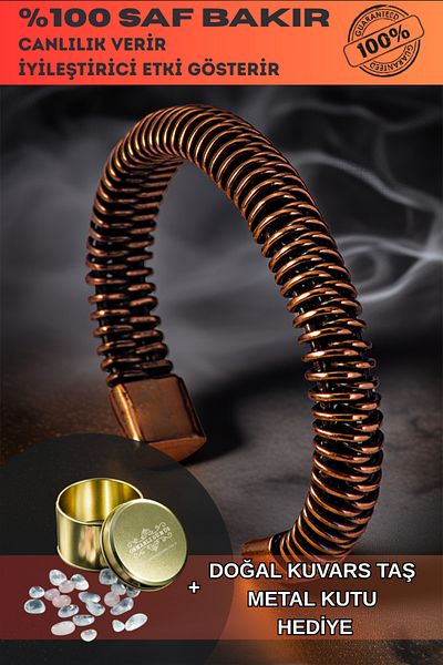 OSMANLI GÜMÜŞ Men's Women's Copper Bracelet - Twisted Wrap Men's Women's Bracelet Bracelet