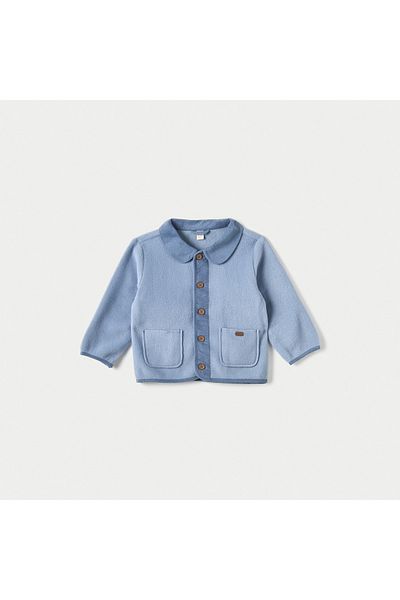 giggles Solid Shacket With Long Sleeves And Pocket