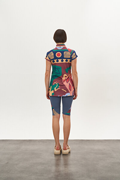 Mevra Μοτίβο παιχνιδιού Ημικαλυμμένο μαγιό Dusty Rose