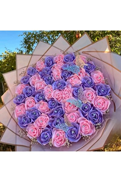 CANSIN 15 BUCĂȚI DE BUCHET DE TRANDAFIERE CARE NU SE ESTELEAZĂ, ROZ LILA CU P...
