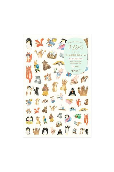 Midori Yurulog Sticker Sticker Animal Patterns