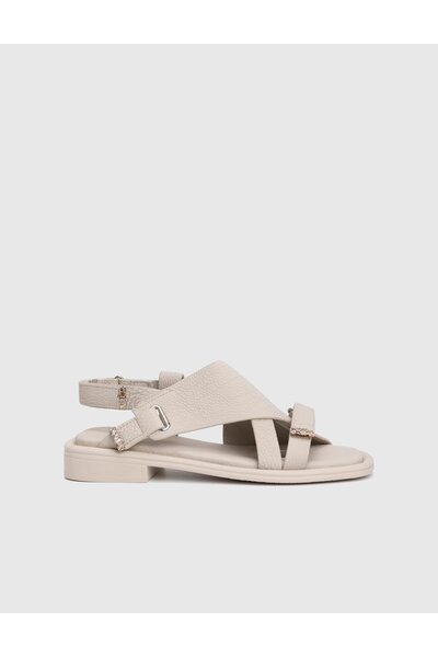 İLVİ Carcee Genuine Floater Leather Beige Women's Sandals