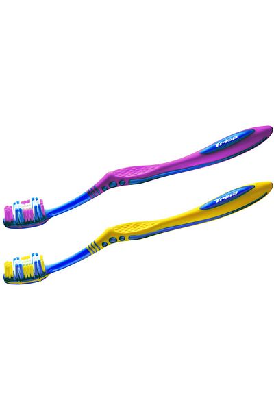 Trisa Flexible Head 3 Duo Medium Toothbrush 630438 Multicolor