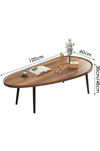 Taimi Modern Rustic Wooden Coffee Table, Center Table For Living Room, Bedroom, Office, 120x70x48 Brown