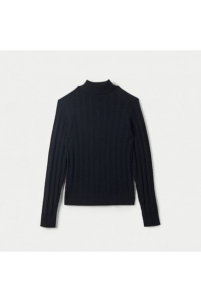 Juniors Textured Pullover With Turtleneck And Long Sleeves