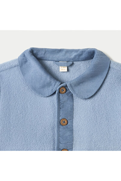 giggles Solid Shacket With Long Sleeves And Pocket