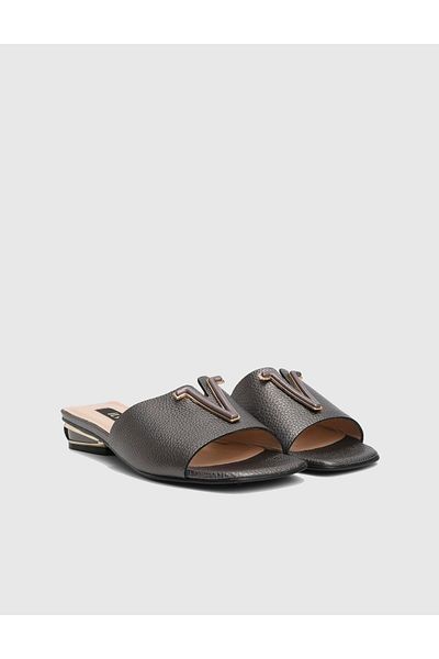 İLVİ Egeria Floter Leather Gray Women's Slippers