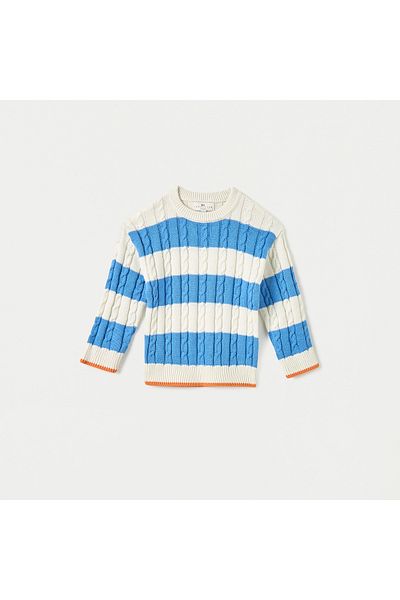 Juniors Striped Sweater With Long Sleeves