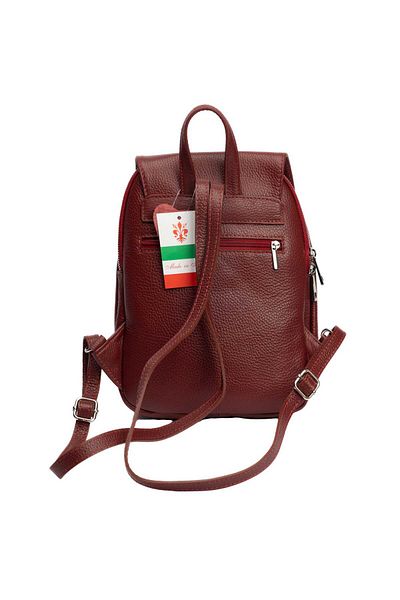Toro Nero Women's burgundy genuine leather backpack Cris