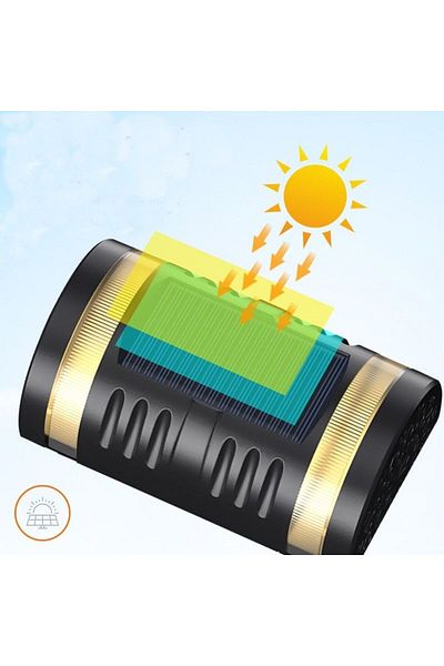 eyemazing Felinar solar cu LED dublu, IP65, 1.2V, 600mAh, eMazing, ABS, 15.1x9x6 cm, lumină albă caldă