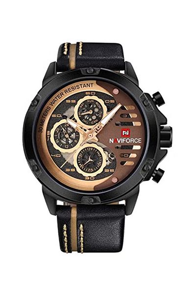Naviforce Men's Leather Analog Watch