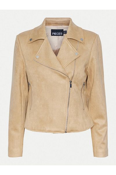 PIECES Women's Faux Leather Jacket 17134838 Beige
