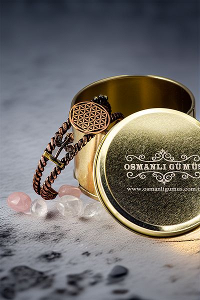 OSMANLI GÜMÜŞ Women's Copper Bracelet - Lotus Flower of Life Women's Bracelet Bracelet