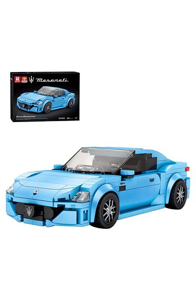REOBRIX 1/24 Granturismo Maserati Blue,Technic Blocks Building Kit (384 Pcs)