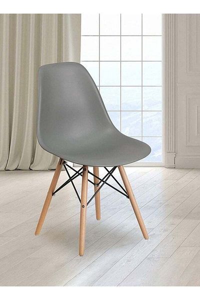 Taimi Modern Style Plastic Dining Chair Mid Century Modern DSW Chair, Shell Lounge ,Gray