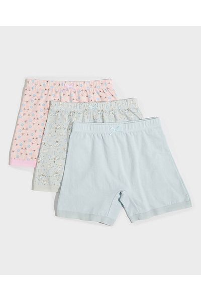 R&B Pack of 3 Printed Shorts with Elastic Waist