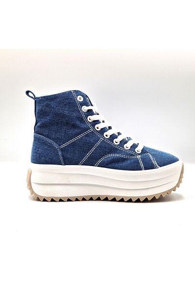 Seastar High Platform Sneakers in Denim