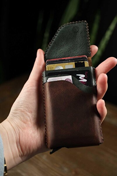 eonaks Las vegas - Premium Δερμάτινη θήκη για κάρτες με μηχανισμό