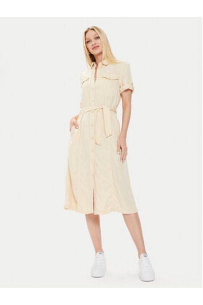 Pepe Jeans Rochie tip cămașă pentru femei PL953482 bej