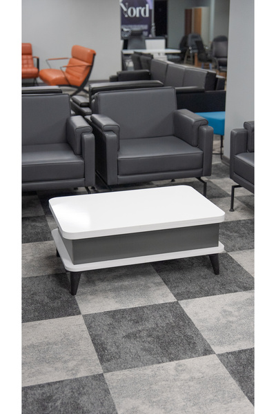 OFİSSEKİZ Smart 5 Kademeli Sihirli Akıllı Sehpa Orta Sehpa Beyaz - Antrasit S...