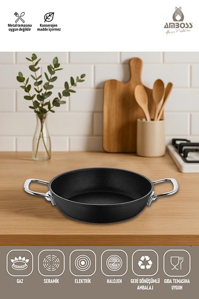 Amboss Dark Fireproof Non-Stick Titanium Coated Pan 22 cm
