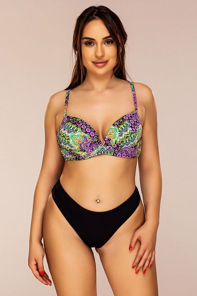 Lush Fashion Black Two-Piece Swimsuit