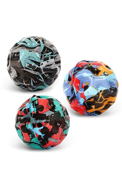 OEM Set 3 mingi Saltarete cu lumini, super space ball, culoare camuflaj colorat, 7 cm