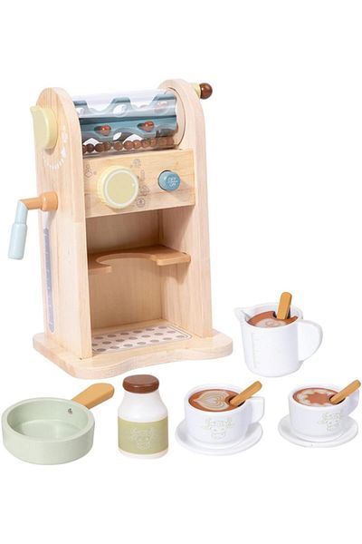 OEM Wooden toy coffee maker for children and accessories