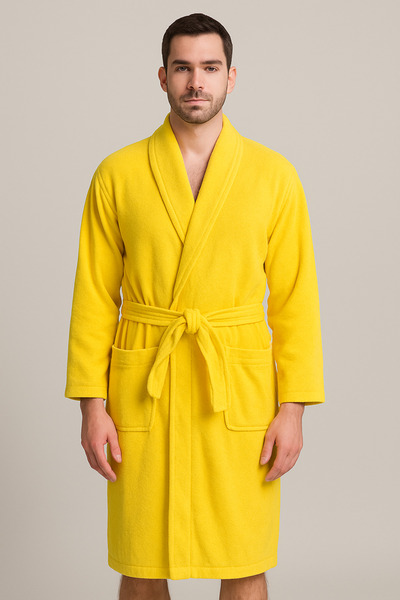 Çeşme Home Unisex Cotton Bath Robe Belted for Man and Woman Sauna Pool Spa