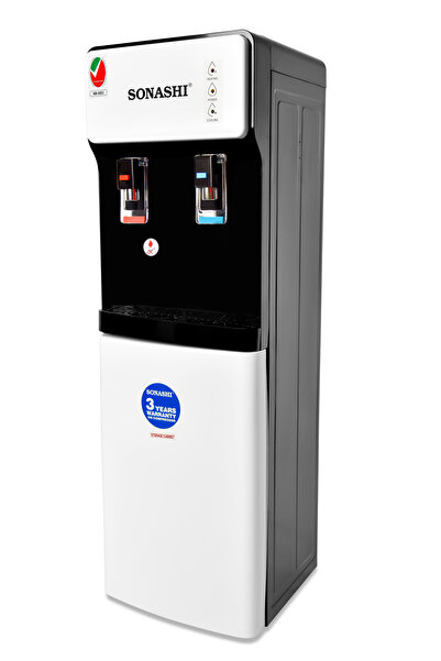 sonashi موزع مياه - تحميل علوي مع صنابير ساخنة وباردة | طراز يعمل باللمس - مؤشر LED، ضاغط