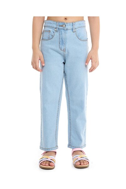 R&B Solid Relaxed Jeans with Button Closure