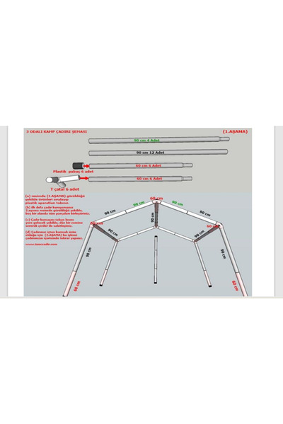 Tunç Çadır Zeycamping 2 Odalı Ve Salonlu I 17 M2 Kamp Orman Dağcı Avcı Şantiye Cadıtr