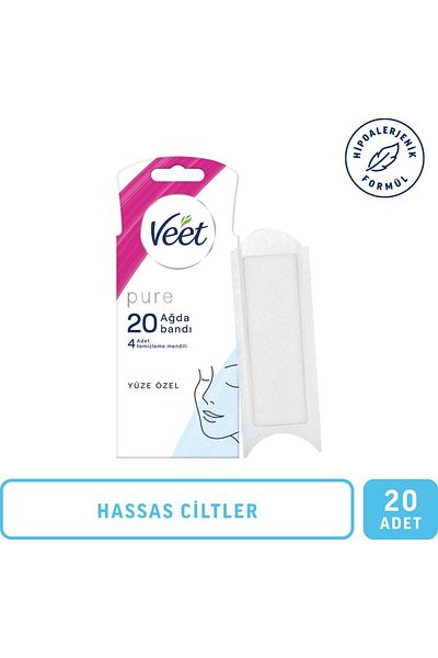 Veet Pure Hypoallergenic Facial Area Special Waxing Strips for Sensitive Skin 20's