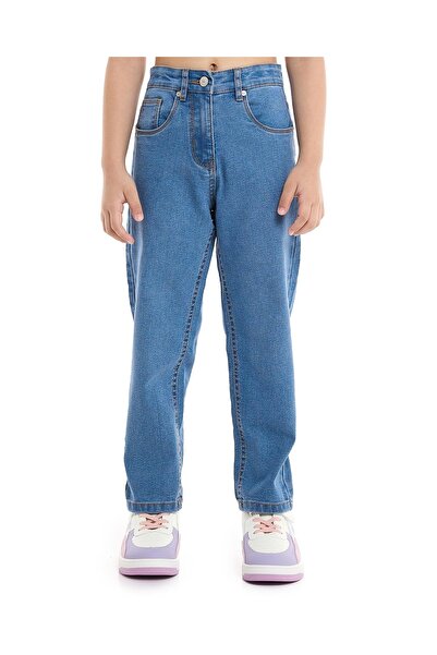 R&B Solid Relaxed Jeans with Button Closure