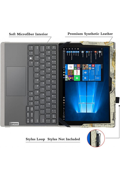 Labanem Protective case for Lenovo IdeaPad Duet 3i Labanem, PU leather/microfiber, multicolor, 10.3 inches