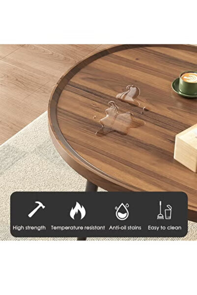 Taimi Modern Rustic Wooden Coffee Table, Center Table For Living Room, Bedroom, Office, 140x70x48 Brown