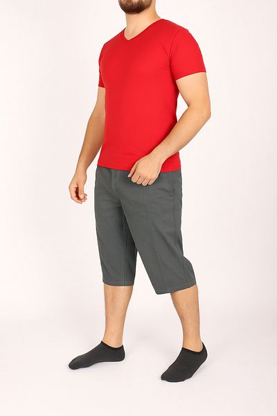 FATELLA Men's Soft Raw Cloth Elastic High Waist Comfortable Fit Natural Capri