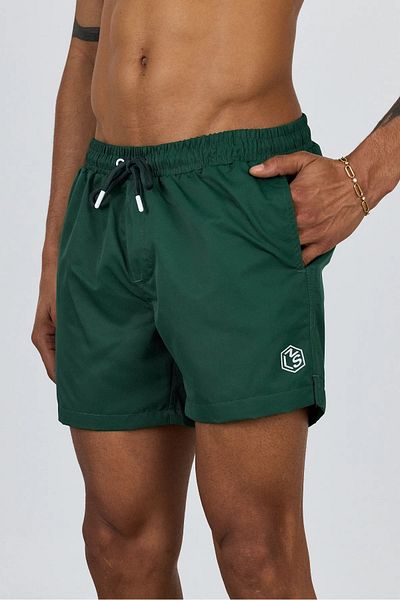 MADZEYMODA Ανδρικό σορτς μπάνιου Premium με επένδυση Emerald Green Mz95093