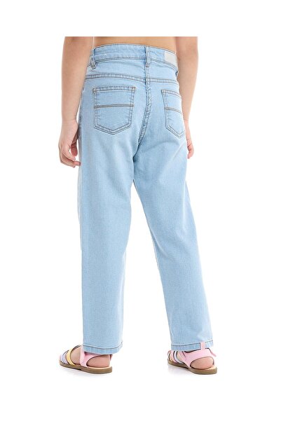 R&B Solid Relaxed Jeans with Button Closure