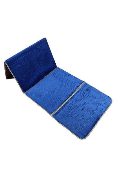 MANASEK 55x110cm Foldable Prayer Mat with Back Rest (Royal Blue)