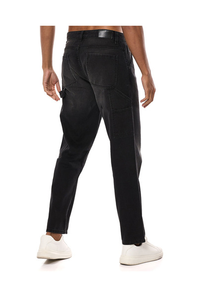R&B Washed Carpenter Jeans with Button Closure