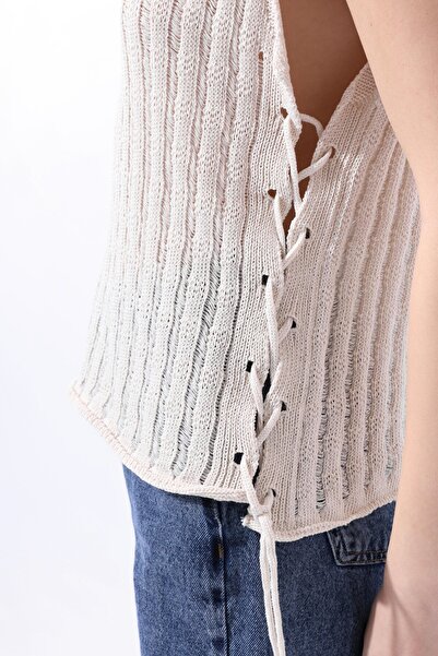 GAJA Women's Side Tie Sleeveless Cotton Jumper Blouse Gj3576