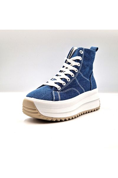 Seastar High Platform Sneakers in Denim