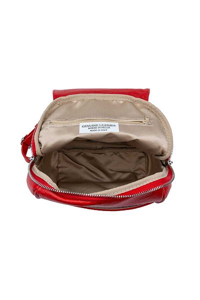 Toro Nero Women's backpack made of red genuine leather Cris