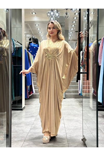 4YOU sıvama gold abaya aplik detaylı