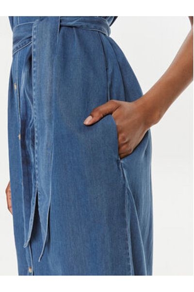 Pepe Jeans Rochie tip cămașă pentru femei PL953512 albastră