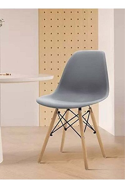 Taimi Modern Style Plastic Dining Chair Mid Century Modern DSW Chair, Shell Lounge ,Gray