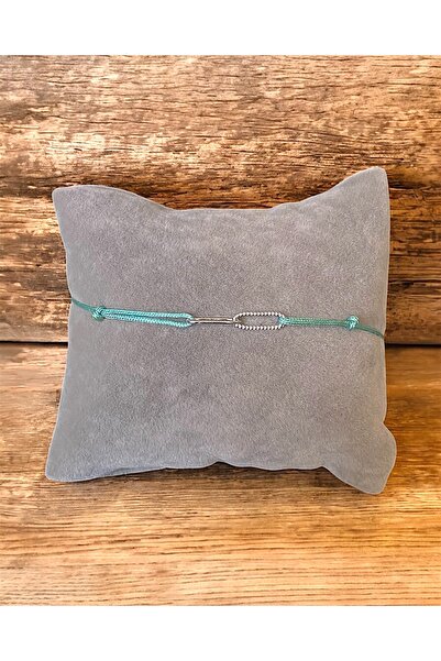 Valore Çelik Zincirli Su Yeşili Ipli, Ayarlanabir Unisex Bileklik